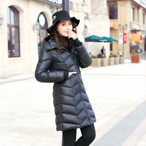 ayunsue womens white duck down jacket fashion winter coat hooded women long parkas warm ladies coats casacos a01330 yy1185, Black
ayunsue womens white duck down jacket fashion winter coat hooded women long parkas warm ladies coats casacos a01330 yy1185, Black