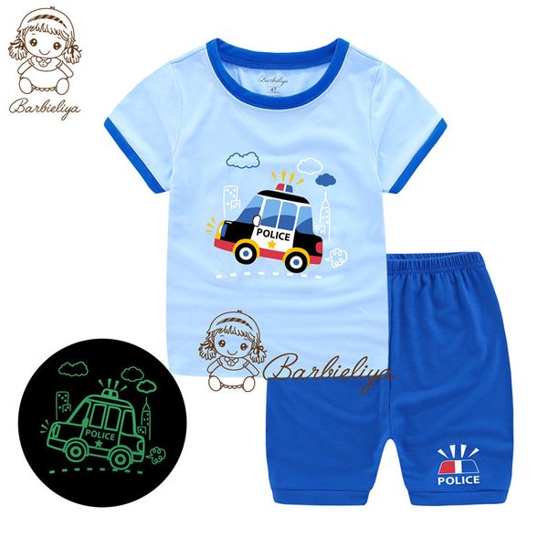 girls summer short sleeve pajamas pijama infantil boy clothing sets kids children's horse pyjamas baby 100% cotton pijamas