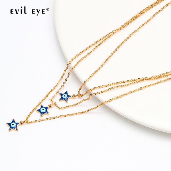 evil eye star pendant necklace multi layer gold color chain turkish eye charm necklace fashion jewelry for women female ey6370, Silver
evil eye star pendant necklace multi layer gold color chain turkish eye charm necklace fashion jewelry for women female ey6370, Silver