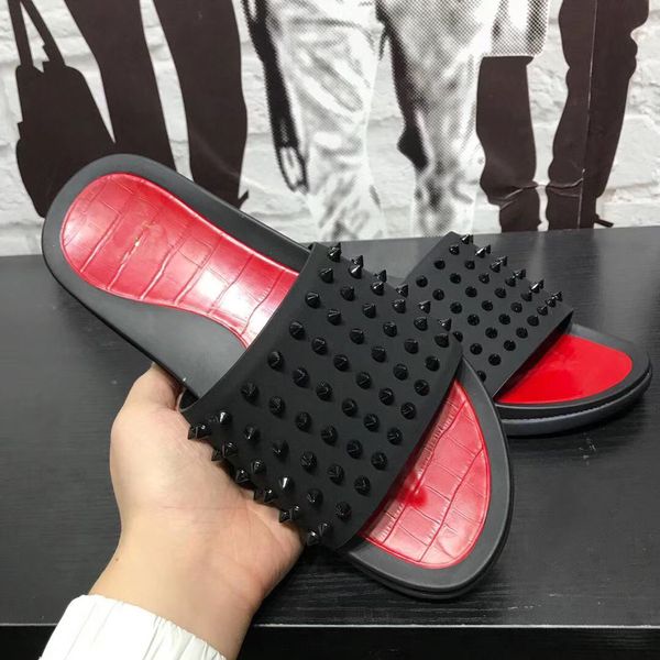 new arrival mens fashion causal designer sandals red bottom slipper studs designer leather flops shower room flops beach fun flat40-45, Black
new arrival mens fashion causal designer sandals red bottom slipper studs designer leather flops shower room flops beach fun flat40-45, Black