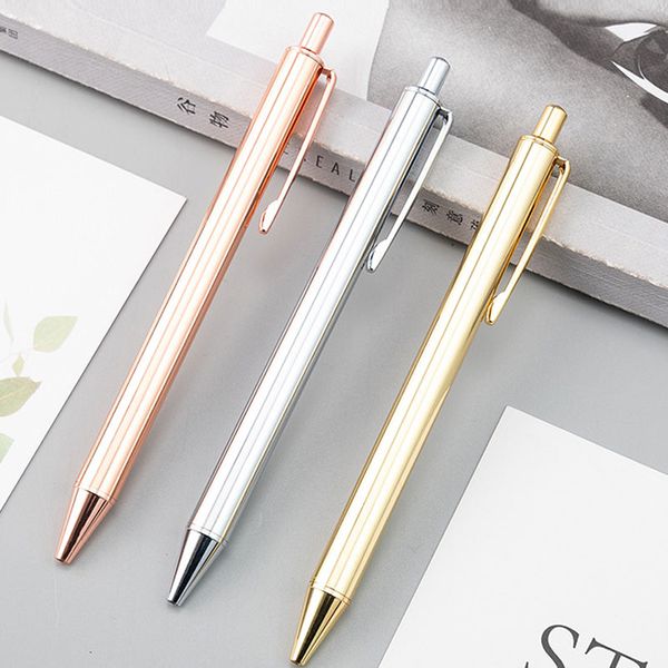 New Simple Metal Bullet Type 1.0 Ballpoint Pens School Office Supplies Business Stationery Student Gift Ing