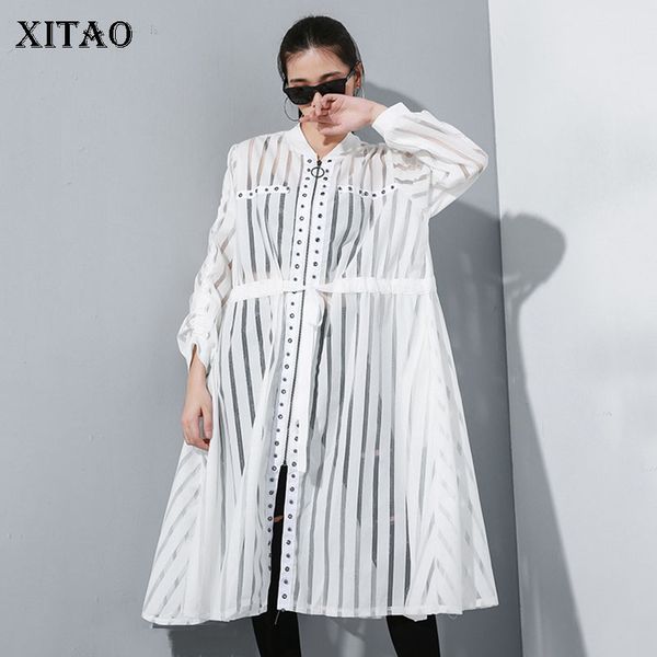 xitao tide striped mesh patchwork long trench coat zipper full sleeve loose casual plus size women 2019 autumn new wqr1849, Tan;black
xitao tide striped mesh patchwork long trench coat zipper full sleeve loose casual plus size women 2019 autumn new wqr1849, Tan;black