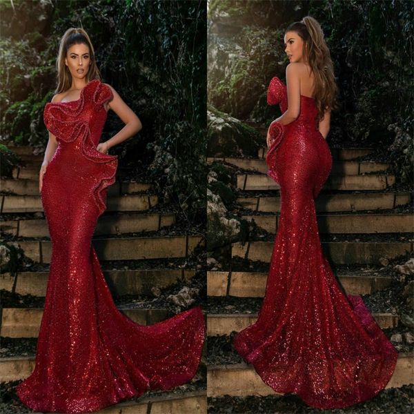 red mermaid evening dresses strapless sleeveless appliqued lace sequins prom dress ruched sweep train pageant gown custom made, Black;red
red mermaid evening dresses strapless sleeveless appliqued lace sequins prom dress ruched sweep train pageant gown custom made, Black;red