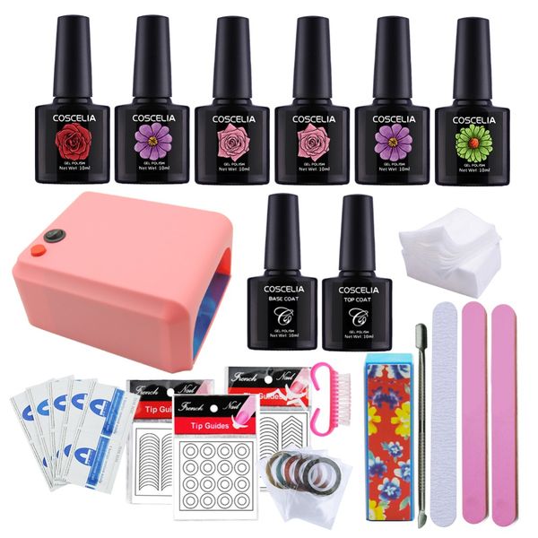 36w uv lamp color soak off gel nail coat gel nail polish kit manicure set & kits polish set all for art base tool
36w uv lamp color soak off gel nail coat gel nail polish kit manicure set & kits polish set all for art base tool