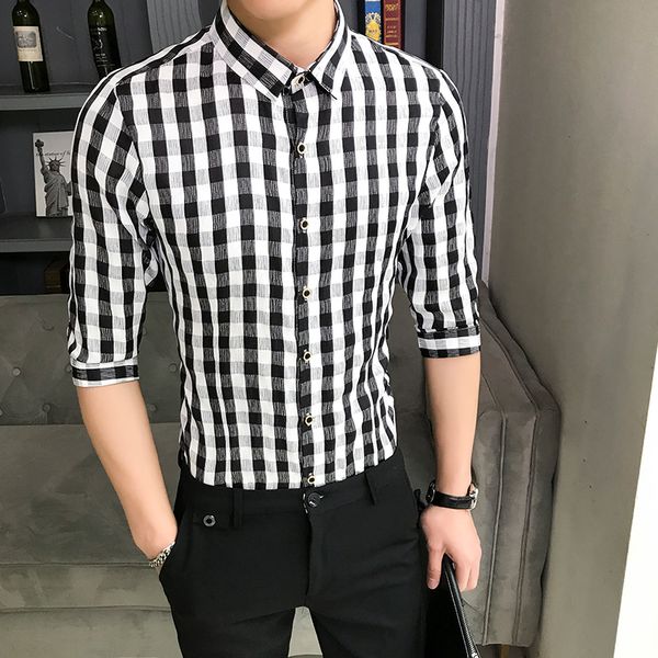 yasuguoji new 2019 summer fashion slim fit shirt men non iron shirts half sleeve plaid shirt men casual mens checkered shirts, White;black
yasuguoji new 2019 summer fashion slim fit shirt men non iron shirts half sleeve plaid shirt men casual mens checkered shirts, White;black