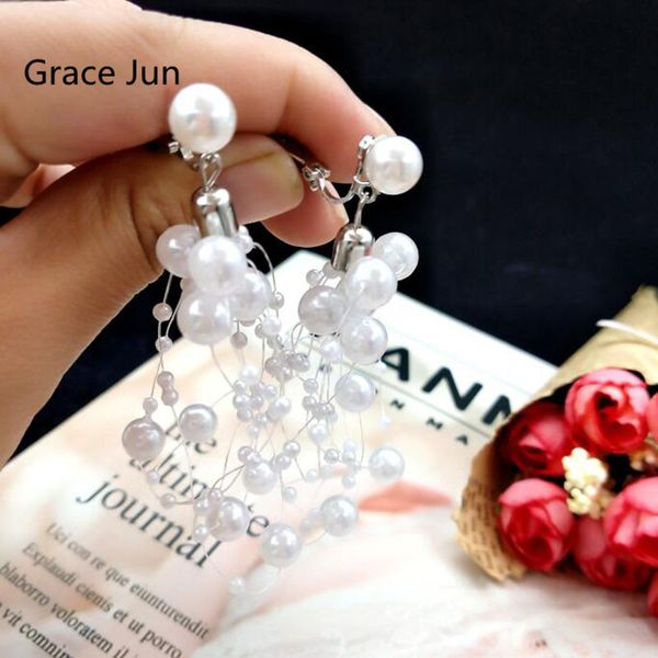 grace jun 2018 new fashion gypsophila clip on earrings no pierced for women party prom cute simulated pearl pierced earrings, Silver
grace jun 2018 new fashion gypsophila clip on earrings no pierced for women party prom cute simulated pearl pierced earrings, Silver