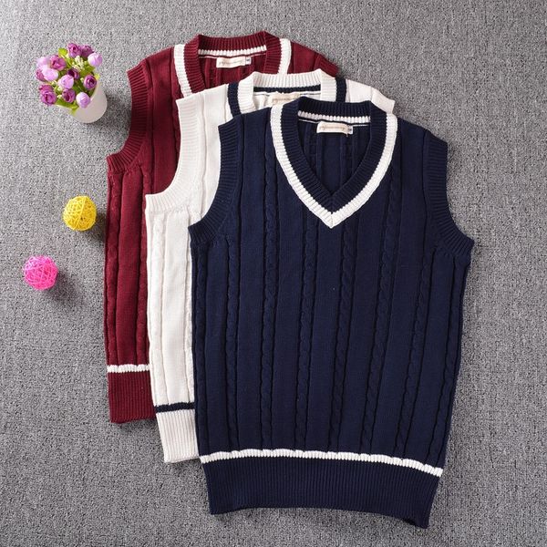 women's vests british preppy style v-neck vest jk school uniform sleeveless sweater twisted line 3 colors, Black;white
women's vests british preppy style v-neck vest jk school uniform sleeveless sweater twisted line 3 colors, Black;white