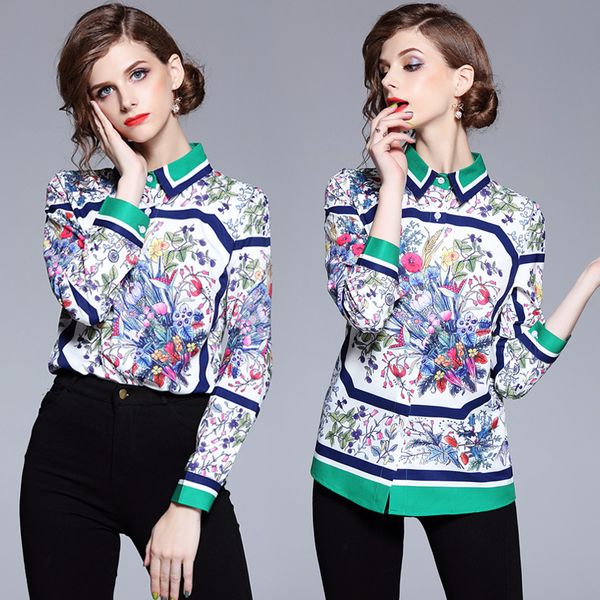 luxury runway women's button front turn down neck spring fall blouses elegant office lady slim fit stylish print collar shirts, White
luxury runway women's button front turn down neck spring fall blouses elegant office lady slim fit stylish print collar shirts, White