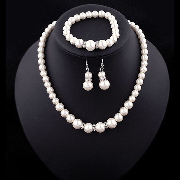 luxury faux pearl jewelry sets bride wedding fake artificial pearl beads chains necklaces bracelet earrings for women engagement jewelry, Slivery;golden
luxury faux pearl jewelry sets bride wedding fake artificial pearl beads chains necklaces bracelet earrings for women engagement jewelry, Slivery;golden