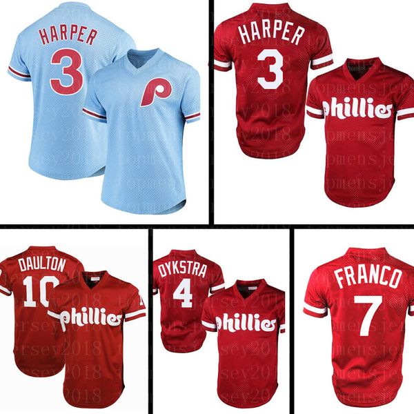 Philadelphia 3 Bryce Harper Phillies Jersey 10 Darren Daulton 7 Maikel Franco 4 Dykstra Jersey Retro Mesh Blue Red
Philadelphia 3 Bryce Harper Phillies Jersey 10 Darren Daulton 7 Maikel Franco 4 Dykstra Jersey Retro Mesh Blue Red