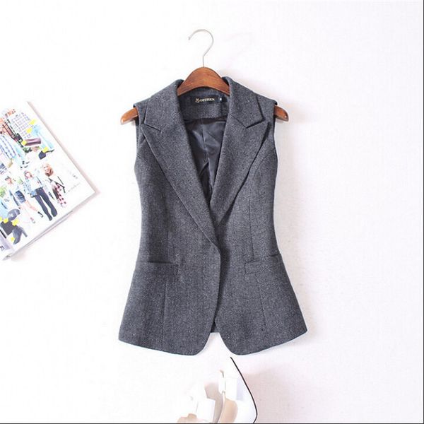 women blazer vest fashion slim female suit waistcoat one button grey autumn winter office lady thick sleeveless jacket a2886, Black;white
women blazer vest fashion slim female suit waistcoat one button grey autumn winter office lady thick sleeveless jacket a2886, Black;white