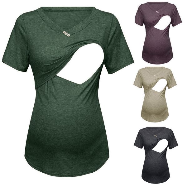 Maternity Clothes Women's Short Sleeve Pure Colour Breastfeeding Nusring Pregnancy Tops Plus Size 3XL amamentacao blusa @45
Maternity Clothes Women's Short Sleeve Pure Colour Breastfeeding Nusring Pregnancy Tops Plus Size 3XL amamentacao blusa @45