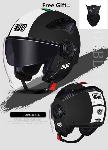 

ece motorcycle helmet half face abs motorbike helmet electric safety double lens moto casque casco moto for women/men