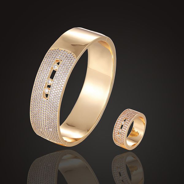 lanyika jewelry set super big zircon micro rhodium plated bangle with ring for daily party trendy gifts, Silver
lanyika jewelry set super big zircon micro rhodium plated bangle with ring for daily party trendy gifts, Silver