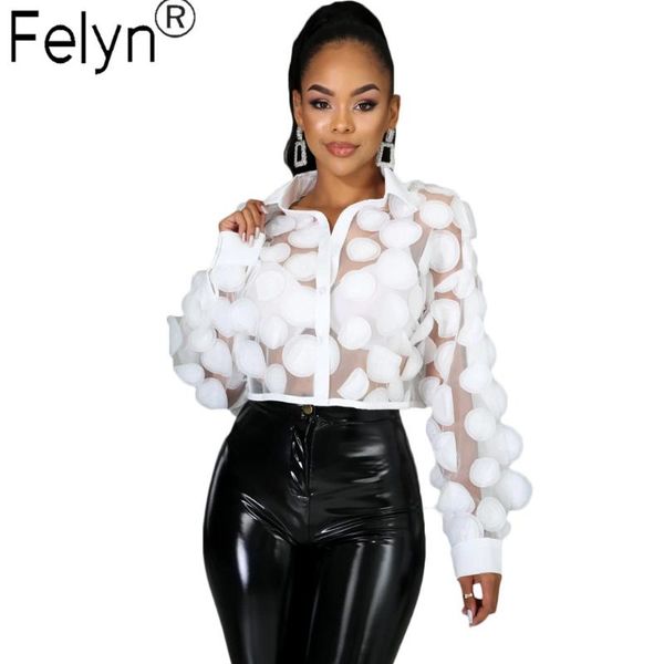 felyn 2020 new design blouse solid transparent appliques turn-down collar office lady blouse, White
felyn 2020 new design blouse solid transparent appliques turn-down collar office lady blouse, White