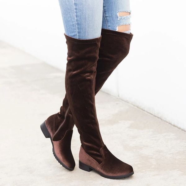lasperal slim boots over the suede women snow boots women's fashion winter thigh high shoes woman, Black
lasperal slim boots over the suede women snow boots women's fashion winter thigh high shoes woman, Black