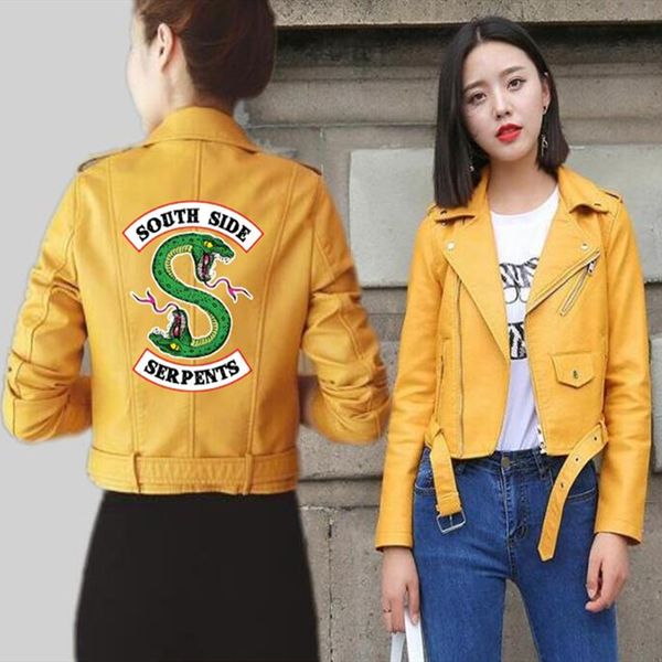 2019 riverdale women pu leather jacket fashion motorcycle jacket short southside serpents artificial leather motorcycle trend, Black;brown
2019 riverdale women pu leather jacket fashion motorcycle jacket short southside serpents artificial leather motorcycle trend, Black;brown