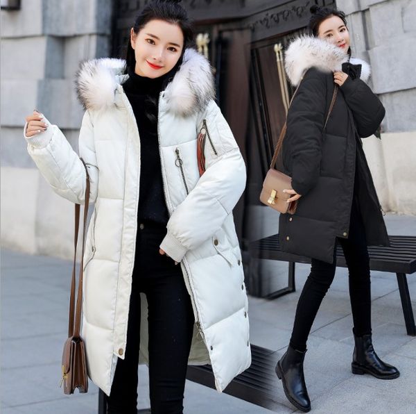 women's down fashion woman long winter coats and jackets thick padded parka fur collar parkas mujer, Black
women's down fashion woman long winter coats and jackets thick padded parka fur collar parkas mujer, Black