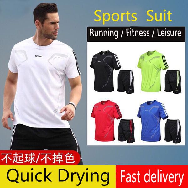 summer suit men fashion fitness suit quick-drying short tracksuit men o-neck two-piece sweat jogger set sport pants, Black;blue
summer suit men fashion fitness suit quick-drying short tracksuit men o-neck two-piece sweat jogger set sport pants, Black;blue