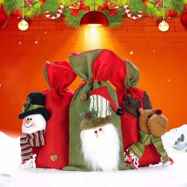 1pc cute chrismas santa claus snowman elk pattern candy gift bags handbag pouch xmas party sack present bag christmas decoration
1pc cute chrismas santa claus snowman elk pattern candy gift bags handbag pouch xmas party sack present bag christmas decoration