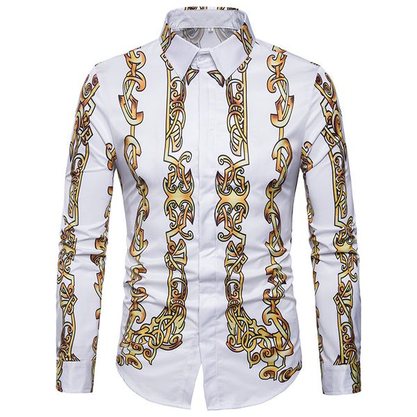 mens long sleeve shirt print color printed outwear chemise homme casual slim fit office business travel, White;black
mens long sleeve shirt print color printed outwear chemise homme casual slim fit office business travel, White;black