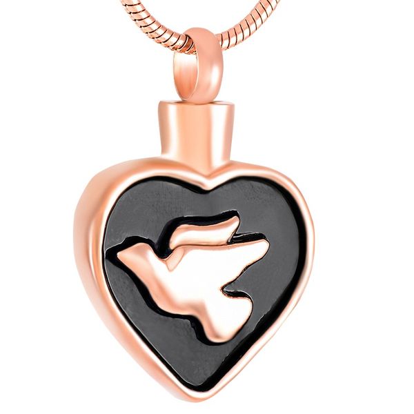 ijd9330 stainless steel for ashes urn rose gold heart shape necklace black peace dove souvenir pendant for pets jewelry, Silver
ijd9330 stainless steel for ashes urn rose gold heart shape necklace black peace dove souvenir pendant for pets jewelry, Silver