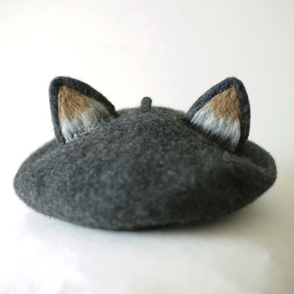 women beret meow star people wool felt cap you original manual cat ears painter hat mushroom hat gift, Blue;gray
women beret meow star people wool felt cap you original manual cat ears painter hat mushroom hat gift, Blue;gray