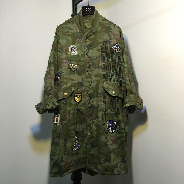 army green women 2016 autumn winter rivet camouflage flowers printed long windbreaker jacket dress yq26, Tan;black
army green women 2016 autumn winter rivet camouflage flowers printed long windbreaker jacket dress yq26, Tan;black