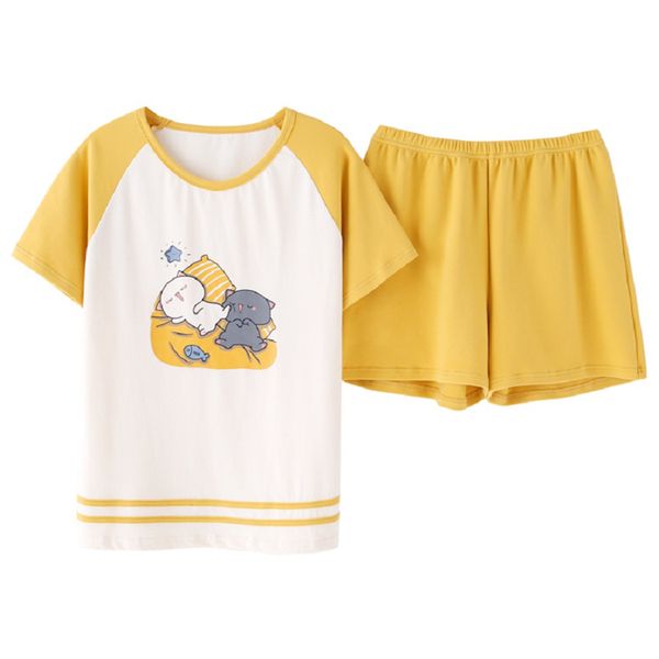 summer cute cat 4 colors pajamas sets women casual cotton short pants pijama big size soft sleepwear nightgown mujer, Blue;gray
summer cute cat 4 colors pajamas sets women casual cotton short pants pijama big size soft sleepwear nightgown mujer, Blue;gray