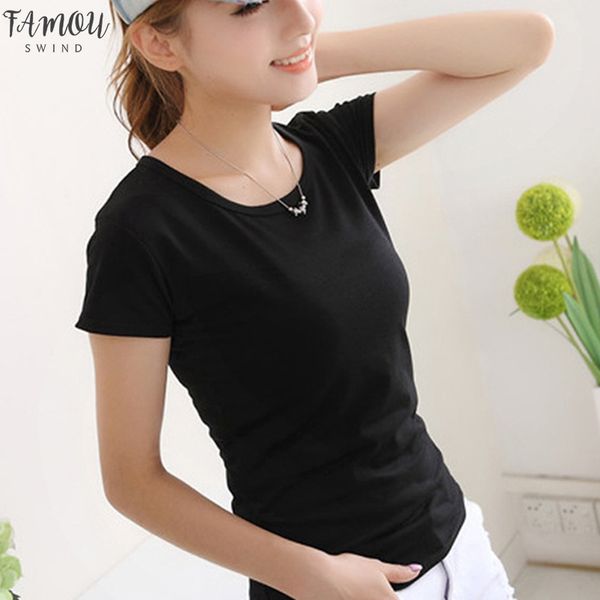summer basic t shirt women solid color t shirt short sleeve o neck casual slim tee shirt camiseta feminina black white
summer basic t shirt women solid color t shirt short sleeve o neck casual slim tee shirt camiseta feminina black white