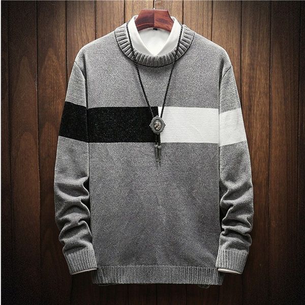 autumn and winter men's new large size long sleeve mens sweater fashion high street casual stitching men sweaters, White;black
autumn and winter men's new large size long sleeve mens sweater fashion high street casual stitching men sweaters, White;black