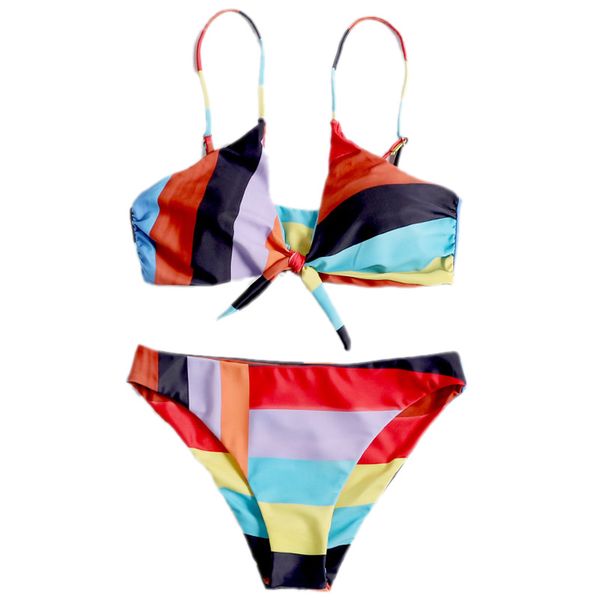 colorful striped bowknot detail tied side bottoms bikinis set women beach swimsuit neck sling swimwear, White;black
colorful striped bowknot detail tied side bottoms bikinis set women beach swimsuit neck sling swimwear, White;black