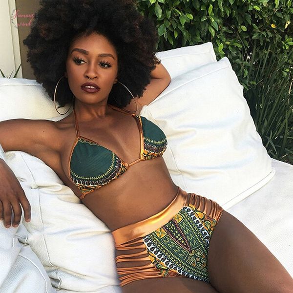 women tribal print bikini african metallic swimsuit two piece beachwear brazilian biquini bathing suit swimwear female 2020, White;black
women tribal print bikini african metallic swimsuit two piece beachwear brazilian biquini bathing suit swimwear female 2020, White;black