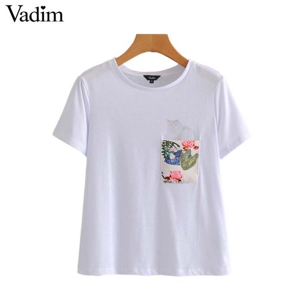 vadim women basic white t shirt pocket decorate o neck short sleeve tees female casual summer chic camisetas da233
vadim women basic white t shirt pocket decorate o neck short sleeve tees female casual summer chic camisetas da233