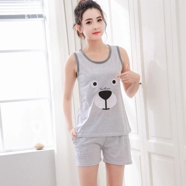 short pants + short sleeve pajamas sets cotton nightwear yards -xxxl cartoon pyjamas women vest summer sleepwear 2pcs/set, Black;red
short pants + short sleeve pajamas sets cotton nightwear yards -xxxl cartoon pyjamas women vest summer sleepwear 2pcs/set, Black;red