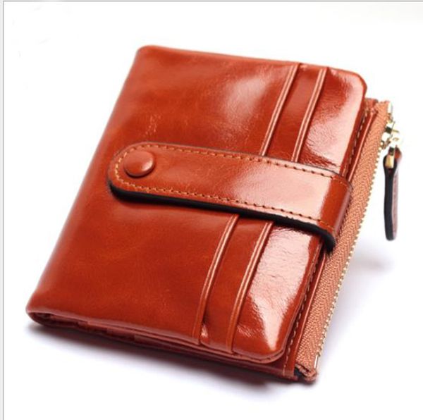 wallet layer oil wax cowhide wallet new european and american short wallet women's hand bag, Red;black
wallet layer oil wax cowhide wallet new european and american short wallet women's hand bag, Red;black