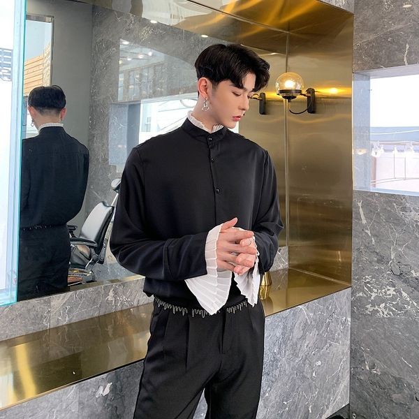 2020 spring new gothic dress shirt men ruffle stand collar long sleeve casual shirts male vintage stage costumes couple clothing, White;black
2020 spring new gothic dress shirt men ruffle stand collar long sleeve casual shirts male vintage stage costumes couple clothing, White;black