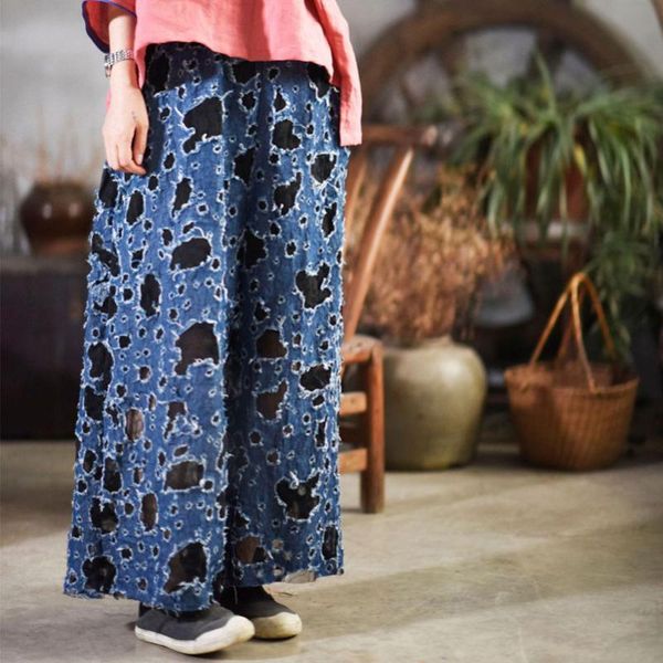 fairy natural female denim blue wide leg trousers 2020 loose elastic waist women vintage cotton casual pants spring autumn, Black;white
fairy natural female denim blue wide leg trousers 2020 loose elastic waist women vintage cotton casual pants spring autumn, Black;white