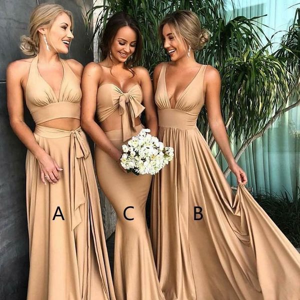 mismatched side slit two pieces elegant african long gold bridesmaid dresses formal gowns images south africa 2018, White;pink
mismatched side slit two pieces elegant african long gold bridesmaid dresses formal gowns images south africa 2018, White;pink
