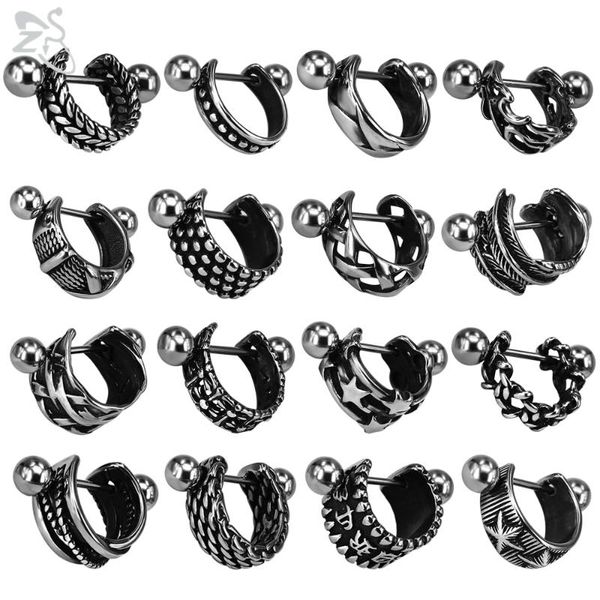 hoop & huggie zs 1 pair gothic punk 316l stainless steel earrings men women hip hop rock vintage circle stud ear jewelry accessories, Golden;silver
hoop & huggie zs 1 pair gothic punk 316l stainless steel earrings men women hip hop rock vintage circle stud ear jewelry accessories, Golden;silver