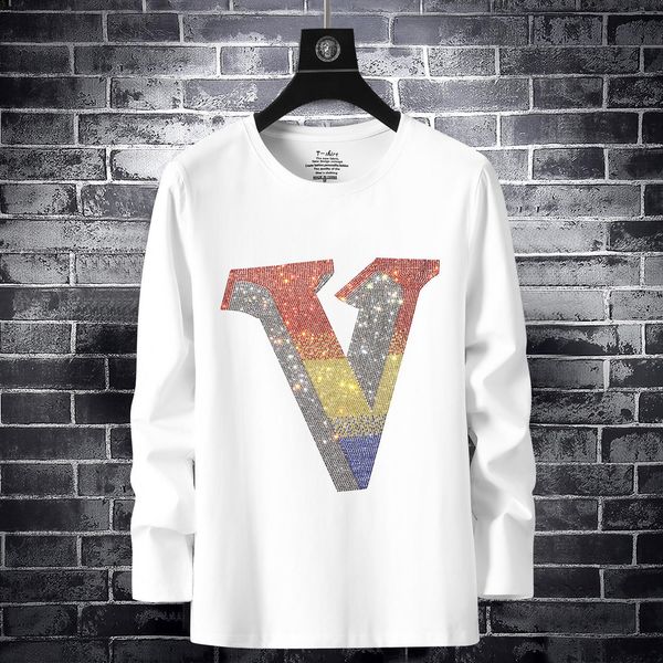 2019 autumn base shirt diamond tide brand heavy industry drilling t-shirt long sleeve male social spirit guy large size loose s-7xl, White;black
2019 autumn base shirt diamond tide brand heavy industry drilling t-shirt long sleeve male social spirit guy large size loose s-7xl, White;black