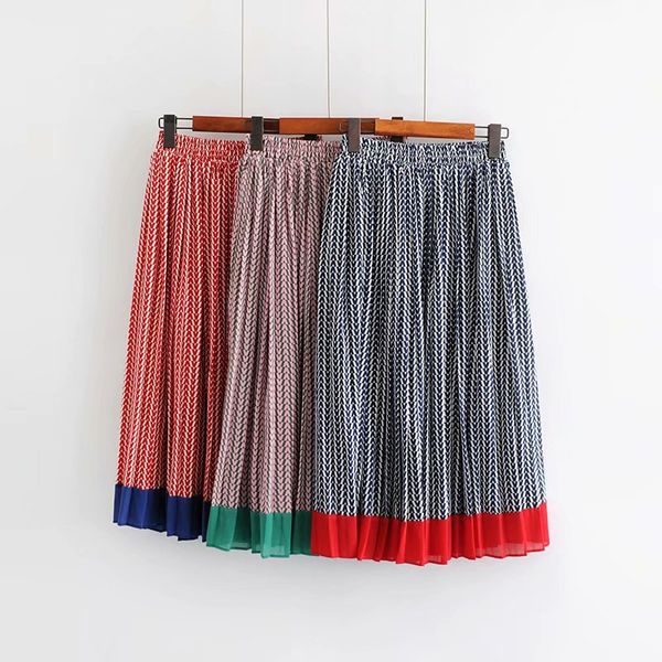 2019 boho vintage stripe multicolor midi printed skirt elastic waist pleated casual mid-calf skirt for women, Black
2019 boho vintage stripe multicolor midi printed skirt elastic waist pleated casual mid-calf skirt for women, Black
