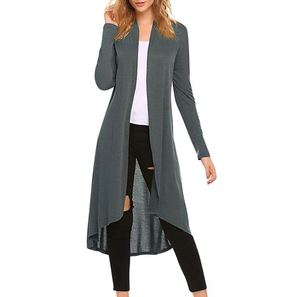 women's jacket long sleeve pocket streetwear clothes open front drape maxi 2020 autumn coats and jackets women long outwear, Black;brown
women's jacket long sleeve pocket streetwear clothes open front drape maxi 2020 autumn coats and jackets women long outwear, Black;brown