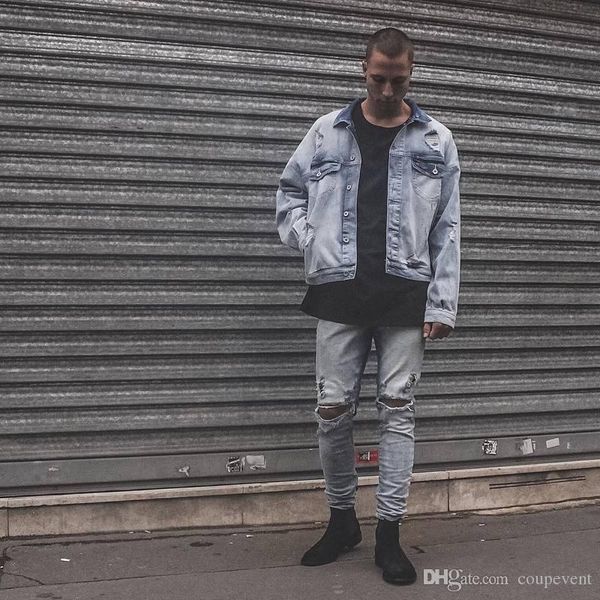 oversize mens blue ripped jacket high street denim jacket coats hombres clothing, Black;brown
oversize mens blue ripped jacket high street denim jacket coats hombres clothing, Black;brown