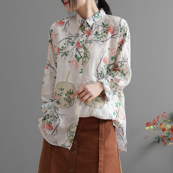 beautiful tree leaf flower print long batwing sleeve ramie linen blouse, spring summer elegant office casual loose shirts, White
beautiful tree leaf flower print long batwing sleeve ramie linen blouse, spring summer elegant office casual loose shirts, White