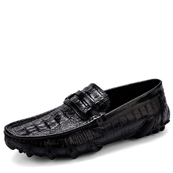 men driving wedding shoes slip on genuine leather men's loafers in size casual crocodile men shoes schoenen heren zakelijk, Black
men driving wedding shoes slip on genuine leather men's loafers in size casual crocodile men shoes schoenen heren zakelijk, Black