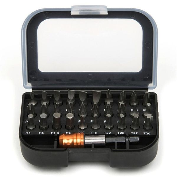 31pcs screwdriver bit set slotted//pozi/hex/torx head with 60mm quick release hex chuck extension adapter
31pcs screwdriver bit set slotted//pozi/hex/torx head with 60mm quick release hex chuck extension adapter