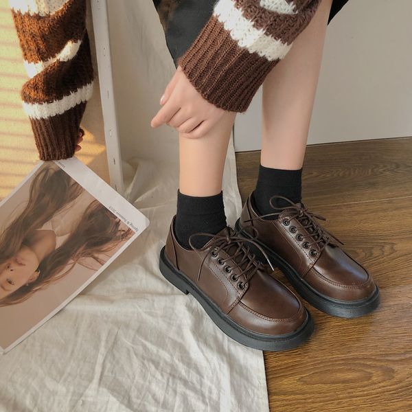 women shoes autumn casual female sneakers round toe flats british style 2019 fashion women's oxfords all-match fall winter, Black
women shoes autumn casual female sneakers round toe flats british style 2019 fashion women's oxfords all-match fall winter, Black