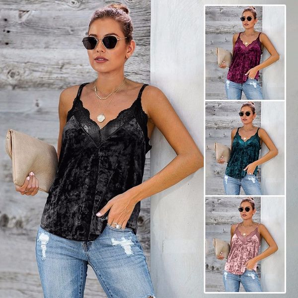 velvet camisole female v-neck solid color europe and america new lace casual women's clothing womens clothing, White
velvet camisole female v-neck solid color europe and america new lace casual women's clothing womens clothing, White