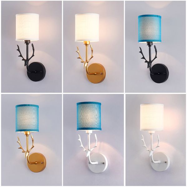 nordic antlers wall lamp led e14 light bulb iron lamp body cloth lampshade use for bedside living room bedroom golden black
nordic antlers wall lamp led e14 light bulb iron lamp body cloth lampshade use for bedside living room bedroom golden black